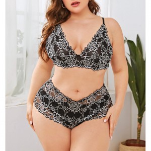 Двухцветное сетчатое кружевное нижнее белье